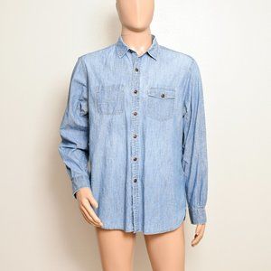 Brooks Bros Denim Long Sleeve Button Down Shirt,